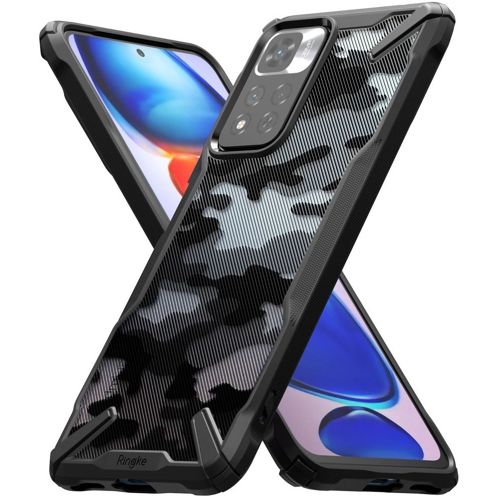 Hurtownia GSM - Etui Ringke Fusion-X Redmi Note 11 Pro+ 5G Camo (Moro) Černé - RGK1636MOB - {ean13} - Hurt