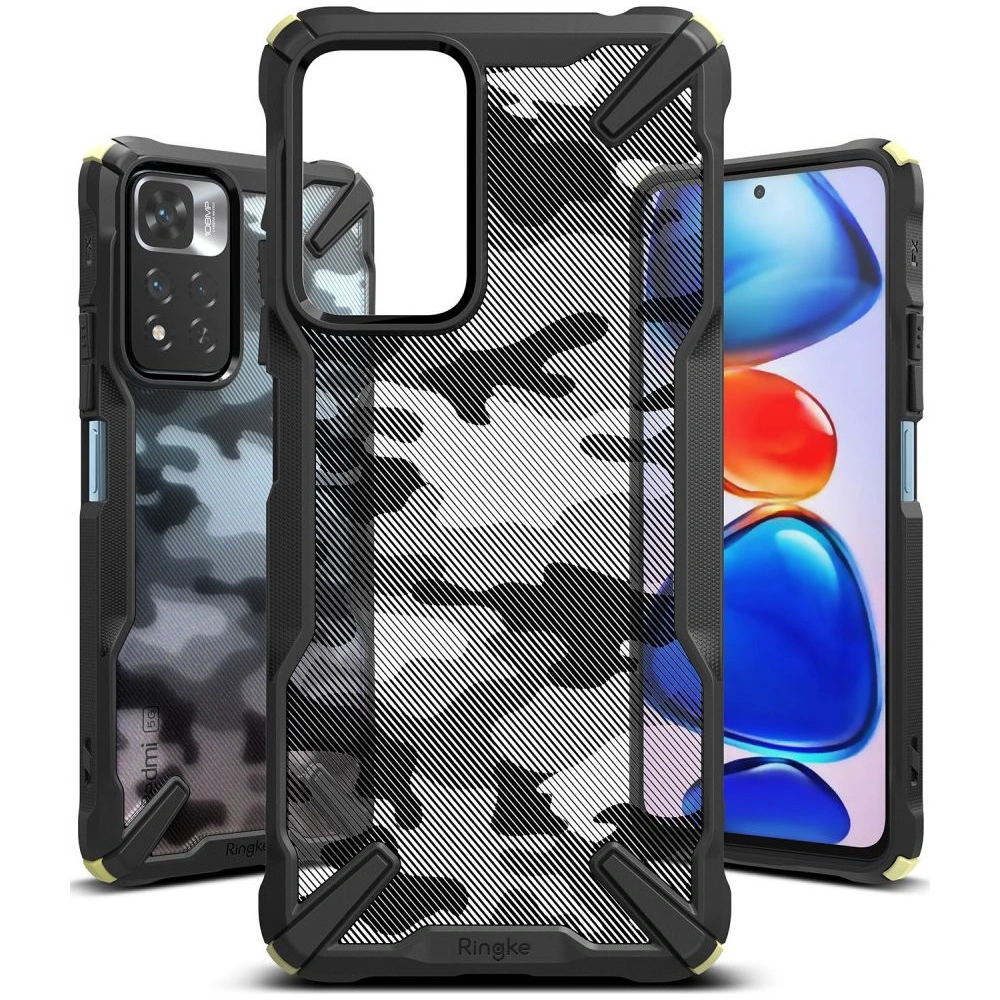 Hurtownia GSM - Etui Ringke Fusion-X Redmi Note 11 Pro+ 5G Camo (Moro) Černé - RGK1636MOB - {ean13} - Hurt