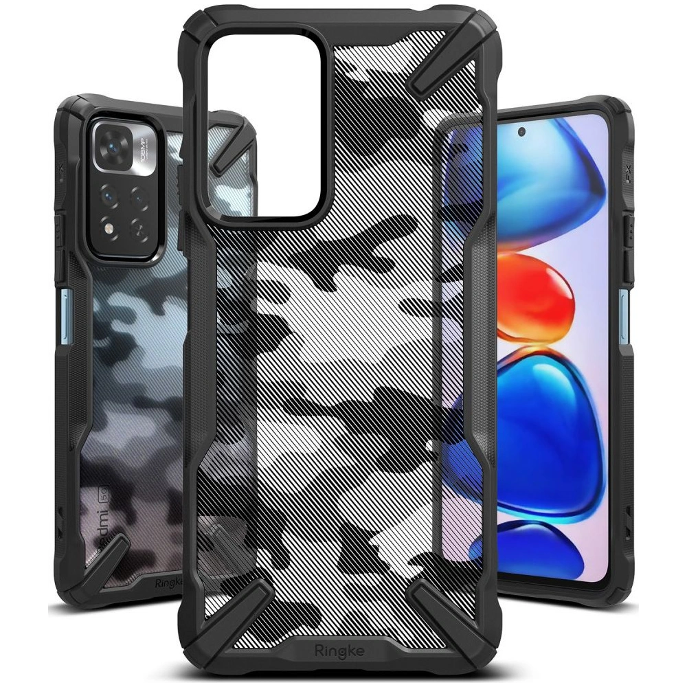 Hurtownia GSM - Etui Ringke Fusion-X Redmi Note 11 Pro+ 5G Camo (Moro) Černé - RGK1636MOB - {ean13} - Hurt