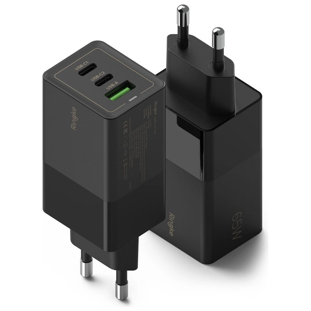 Hurtownia GSM - Síťová nabíječka Ringke Charger GaN 3-port 65W černá - RGK1641BLK - {ean13} - Hurt