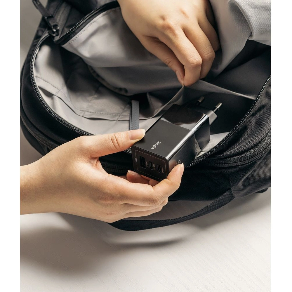 Hurtownia GSM - Síťová nabíječka Ringke Charger GaN 3-port 65W černá - RGK1641BLK - {ean13} - Hurt