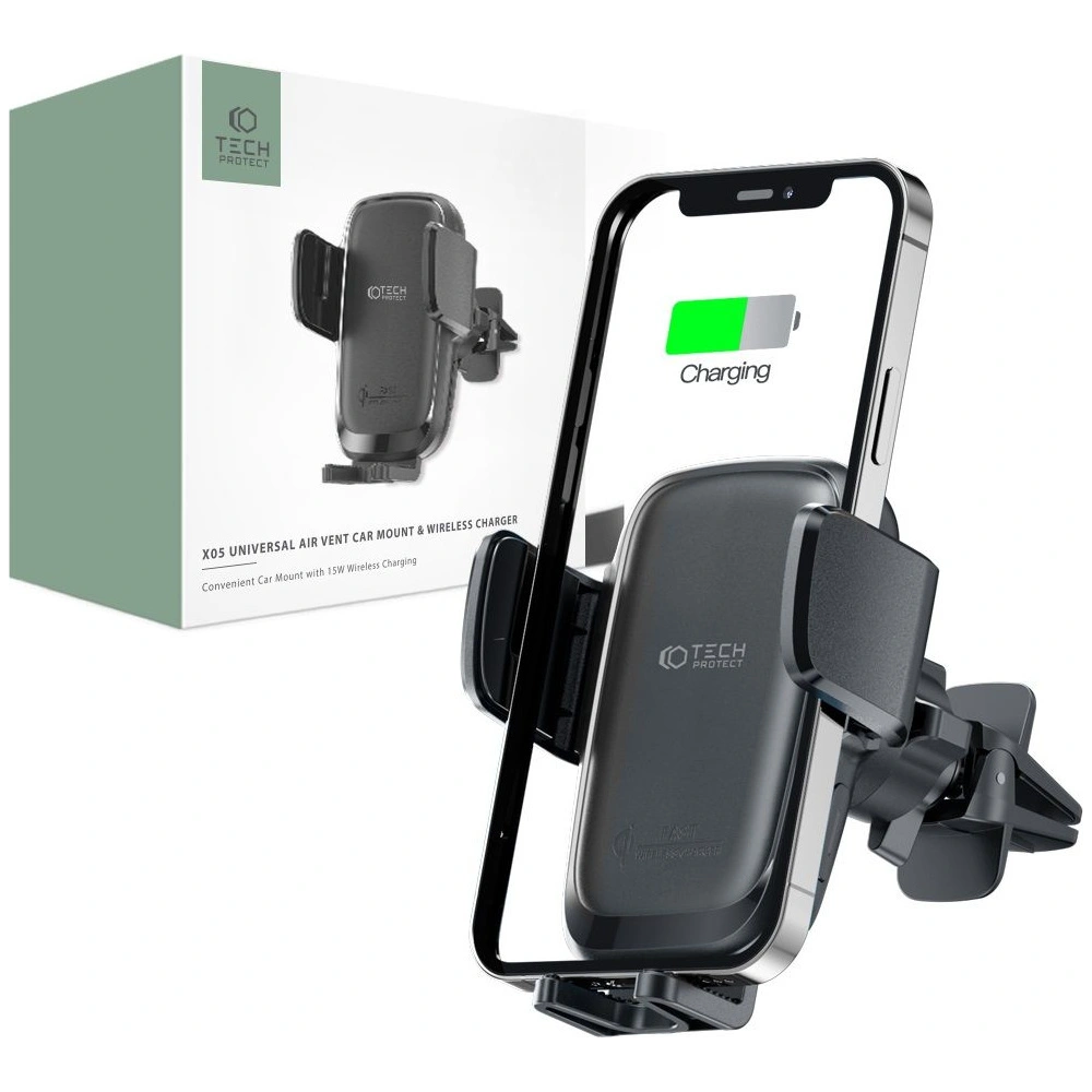 Hurtownia GSM - Upevnění do auta Tech-Protect X05 Vent Car Mount Wireless Charger 15W Black - THP1241BLK - {ean13} - Hurt