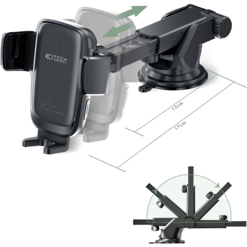 Uchwyt samochodowy Tech-Protect X05 Dashboard Car Mount Wireless Charger 15W Black