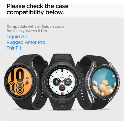 Szkło hartowane Spigen GLAS.tR ez Fit Samsung Galaxy Watch 5 Pro 45mm [2 PACK]