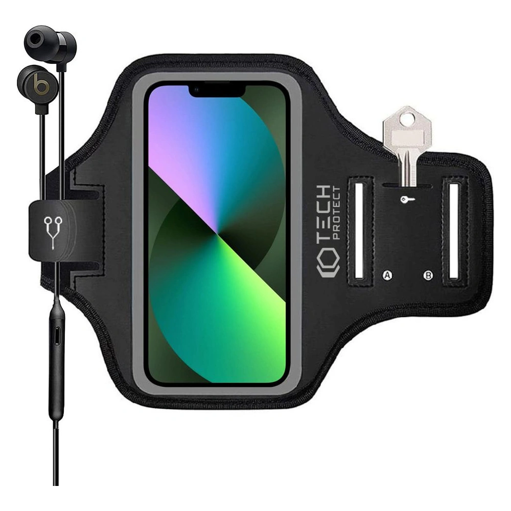 Hurtownia GSM - Opasek na ruku Tech-Protect M2 Univerzální sportovní náramek černý - THP1248BLK - {ean13} - Hurt