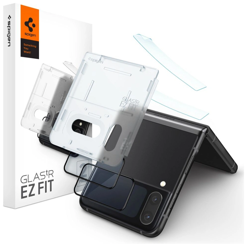 Hurtownia GSM - Tvrzené sklo Spigen GLAS.tR ez Fit + Hinge Film Samsung Galaxy Z Flip 4 Černé [2 PACK] - SPN2309BLK - {ean13} - Hurt