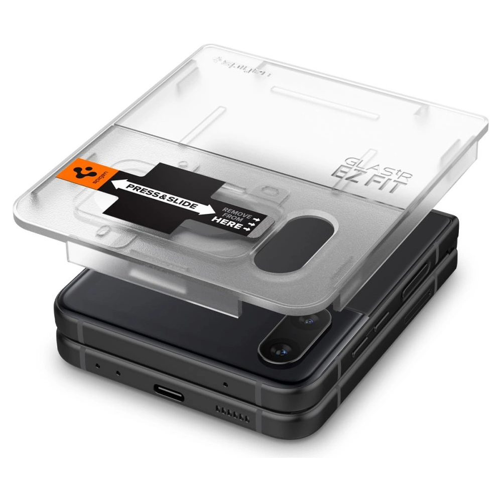 Hurtownia GSM - Tvrzené sklo Spigen GLAS.tR ez Fit + Hinge Film Samsung Galaxy Z Flip 4 Černé [2 PACK] - SPN2309BLK - {ean13} - Hurt