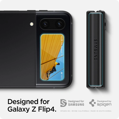 Szkło hartowane Spigen GLAS.tR ez Fit + Hinge Film Samsung Galaxy Z Flip 4 Black [2 PACK]