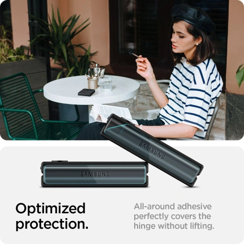 Szkło hartowane Spigen GLAS.tR ez Fit + Hinge Film Samsung Galaxy Z Flip 4 Black [2 PACK]