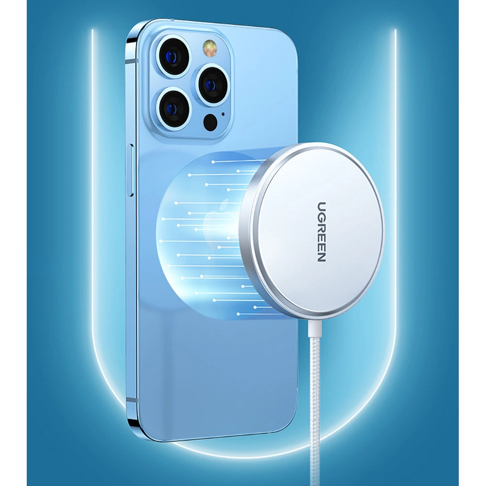 Hurtownia GSM - Bezdrátová nabíječka UGREEN CD284 15W MagSafe stříbrná - UGR1372SLV - {ean13} - Hurt