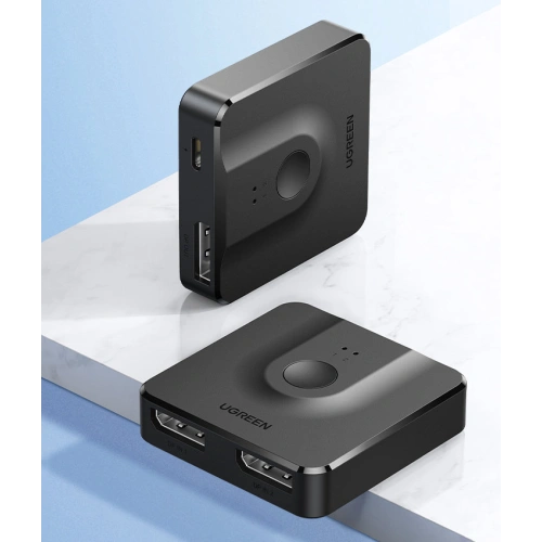 Rozdzielacz sygnału UGREEN CM430 2x DisplayPort (wejście) do 1x DisplayPort (wyjście) przełącznik 4K/1080p czarny