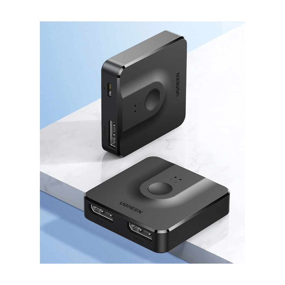 Hurtownia GSM - Rozdělovač signálu UGREEN CM430 2x DisplayPort (vstup) na 1x DisplayPort (výstup) přepínač 4K/1080p černý - UGR1374BLK - {ean13} - Hurt