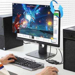 Hurtownia GSM - Rozdzielacz sygnału UGREEN CM430 2x DisplayPort (wejście) do 1x DisplayPort (wyjście) przełącznik 4K/1080p czarny - UGR1374BLK - {ean13} - Hurt