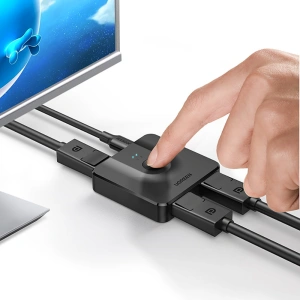 Hurtownia GSM - Rozdzielacz sygnału UGREEN CM430 2x DisplayPort (wejście) do 1x DisplayPort (wyjście) przełącznik 4K/1080p czarny - UGR1374BLK - {ean13} - Hurt