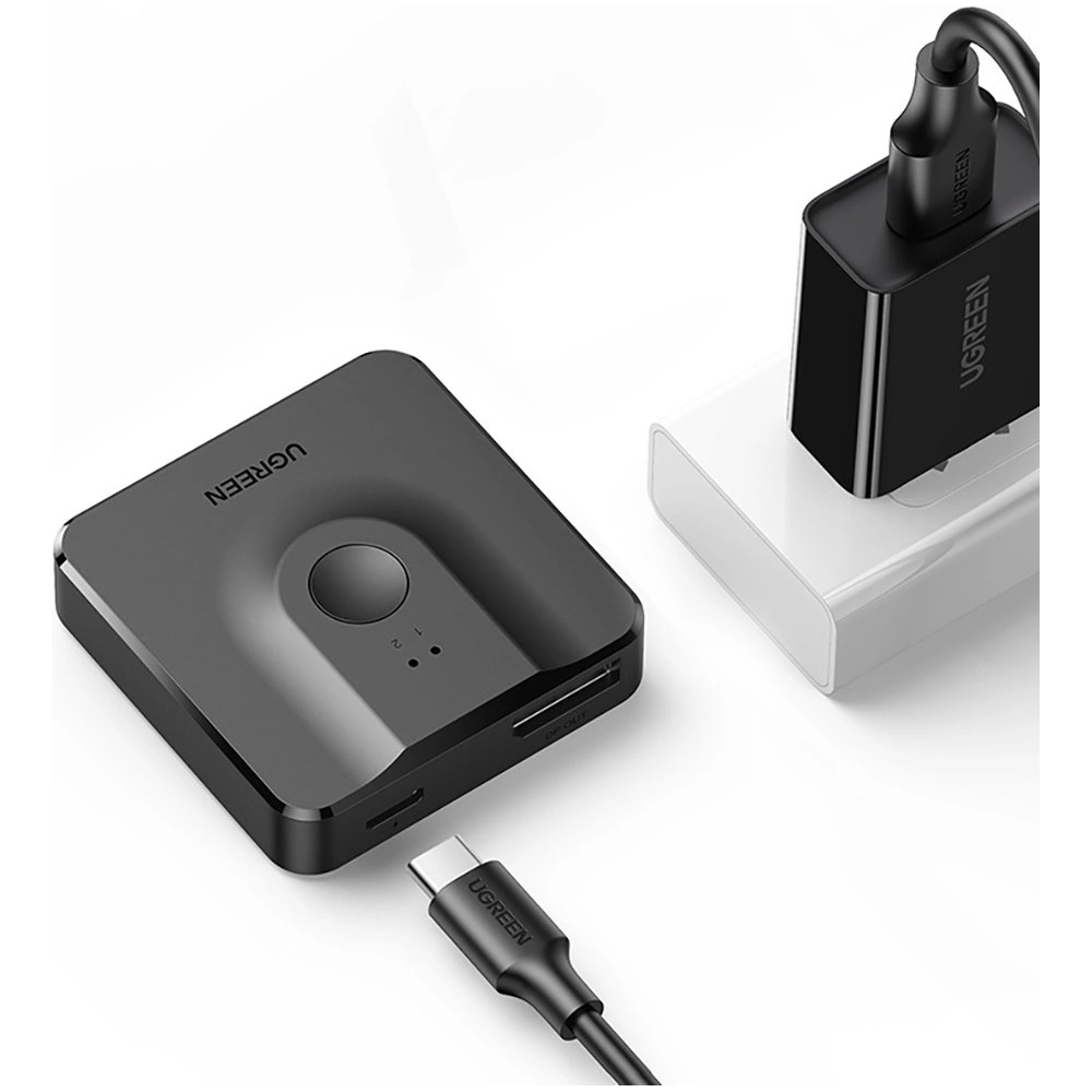 Hurtownia GSM - Rozdělovač signálu UGREEN CM430 2x DisplayPort (vstup) na 1x DisplayPort (výstup) přepínač 4K/1080p černý - UGR1374BLK - {ean13} - Hurt