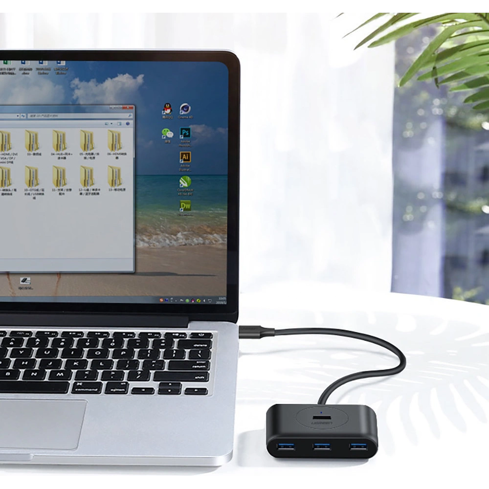 Hurtownia GSM - HUB UGREEN CR113 USB - 4 x USB 3.0 25m czarny - UGR1376BLK - {ean13} - Hurt
