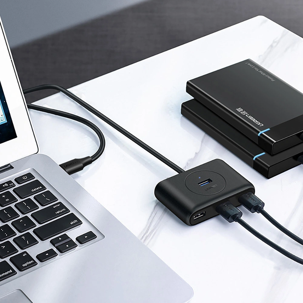 Hurtownia GSM - HUB UGREEN CR113 USB - 4 x USB 3.0 25m czarny - UGR1376BLK - {ean13} - Hurt