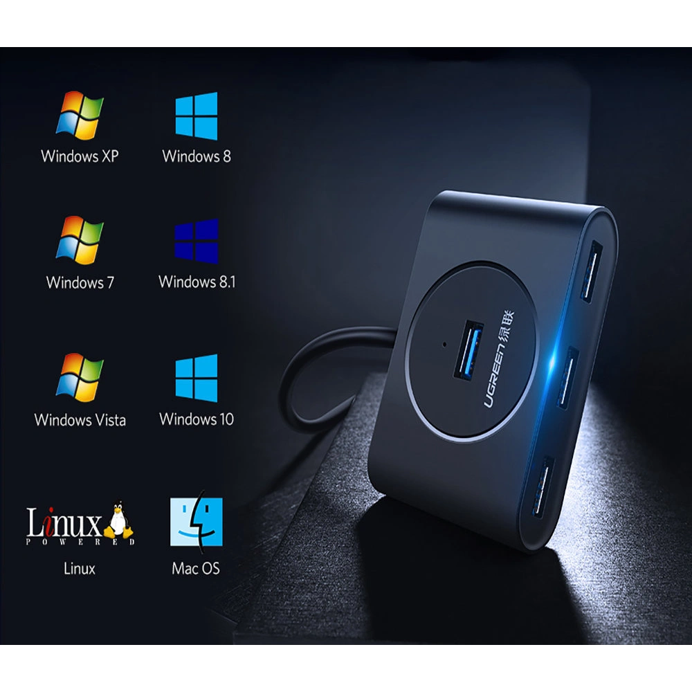 Hurtownia GSM - HUB UGREEN CR113 USB - 4 x USB 3.0 25m czarny - UGR1376BLK - {ean13} - Hurt