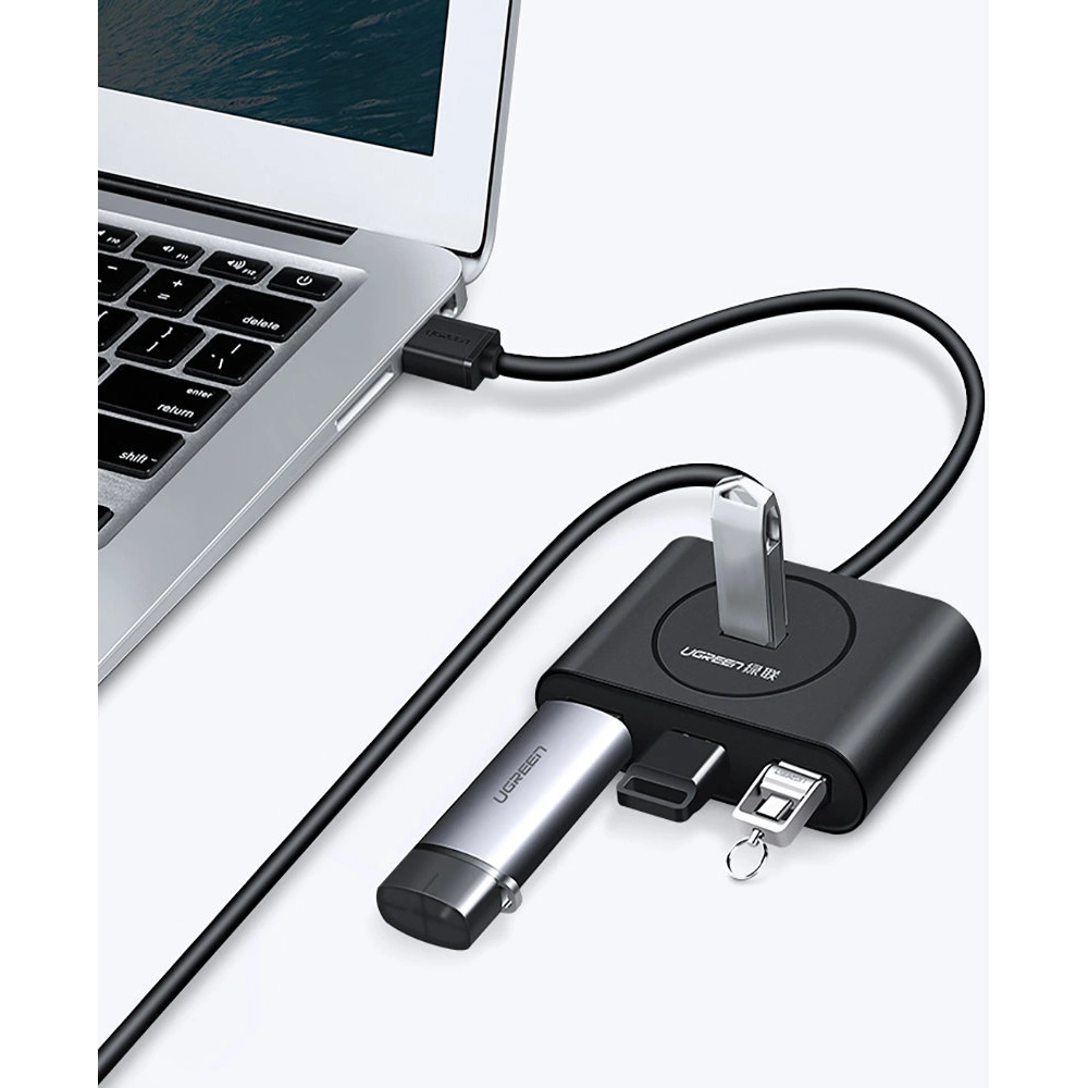 Hurtownia GSM - HUB UGREEN CR113 USB - 4 x USB 3.0 25m czarny - UGR1376BLK - {ean13} - Hurt