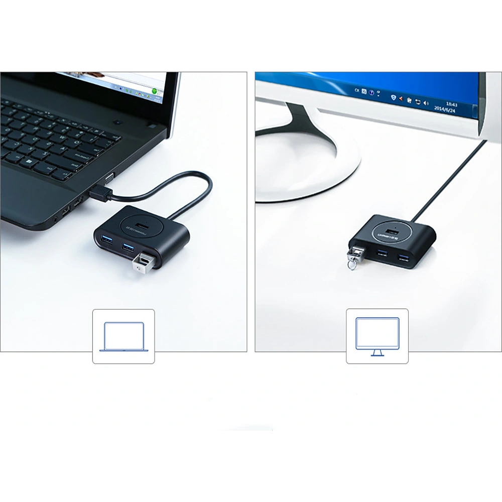 Hurtownia GSM - HUB UGREEN CR113 USB - 4 x USB 3.0 25m czarny - UGR1376BLK - {ean13} - Hurt