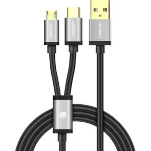 Hurtownia GSM - Kabel UGREEN US196 USB - USB-C + microUSB 1m czarny - UGR1379BLK - {ean13} - Hurt