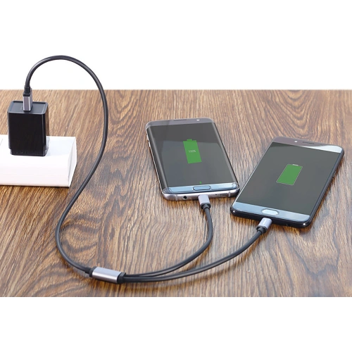 Kabel UGREEN US196 USB - USB-C + microUSB 1m czarny