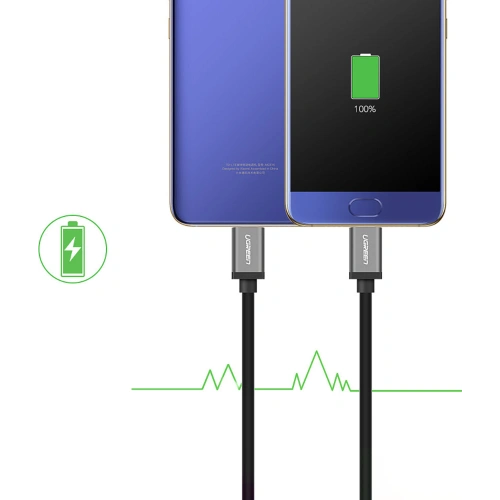 Kabel UGREEN US196 USB - USB-C + microUSB 1m czarny