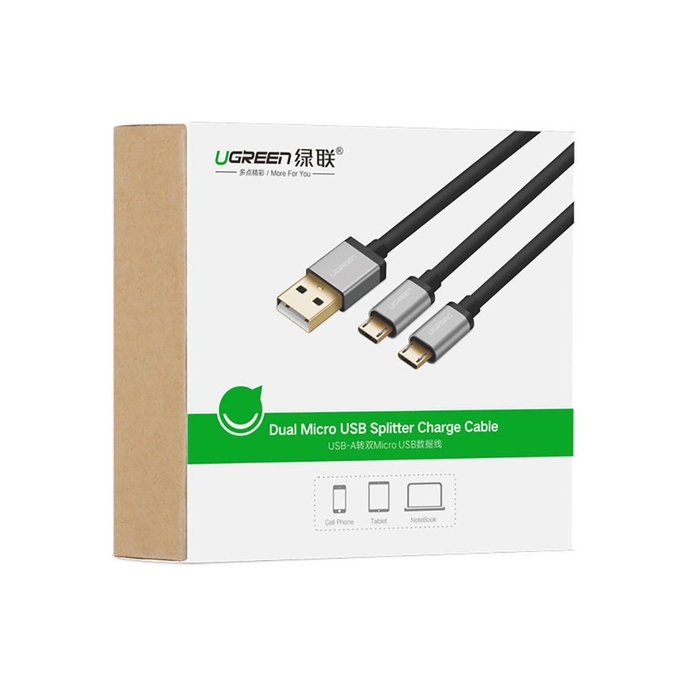 Hurtownia GSM - Kabel UGREEN US196 USB - USB-C + microUSB 1m černý - UGR1379BLK - {ean13} - Hurt