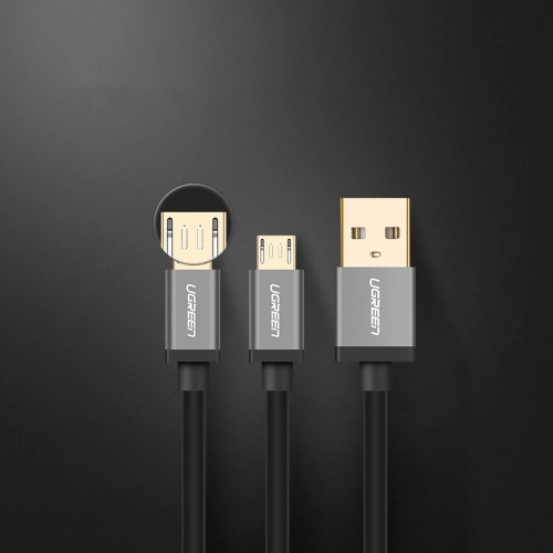 Kabel UGREEN US196 USB - USB-C + microUSB 1m czarny
