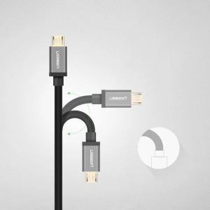 Hurtownia GSM - Kabel UGREEN US196 USB - USB-C + microUSB 1m czarny - UGR1379BLK - {ean13} - Hurt