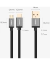 Hurtownia GSM - Kabel UGREEN US196 USB - USB-C + microUSB 1m czarny - UGR1379BLK - {ean13} - Hurt