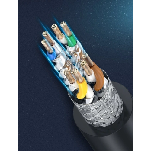 Kabel sieciowy UGREEN NW121 Ethernet RJ45 Cat 8 T568B 1.5m czarny