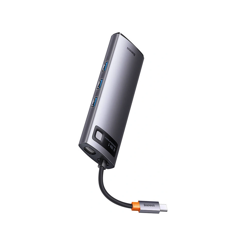 Hurtownia GSM - Hub 8v1 Baseus Metal Gleam Series USB-C - 3x USB 3.0 + 2x HDMI + USB-C PD + microSD/SD - BSU3490 - {ean13} - Hurt