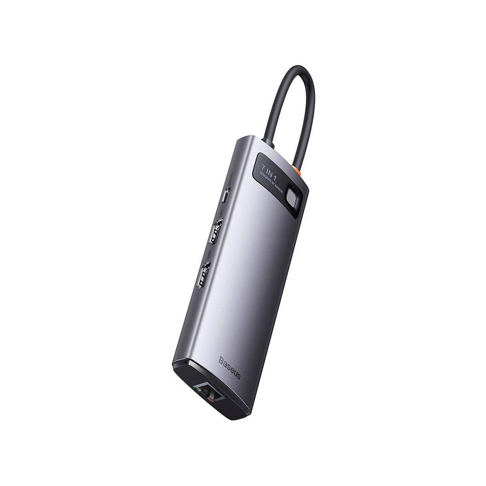 Hurtownia GSM - Hub 7v1 Baseus Metal Gleam Series USB-C - 3x USB 3.0 + HDMI + USB-C PD + VGA + Ethernet RJ45 - BSU3492 - {ean13} - Hurt
