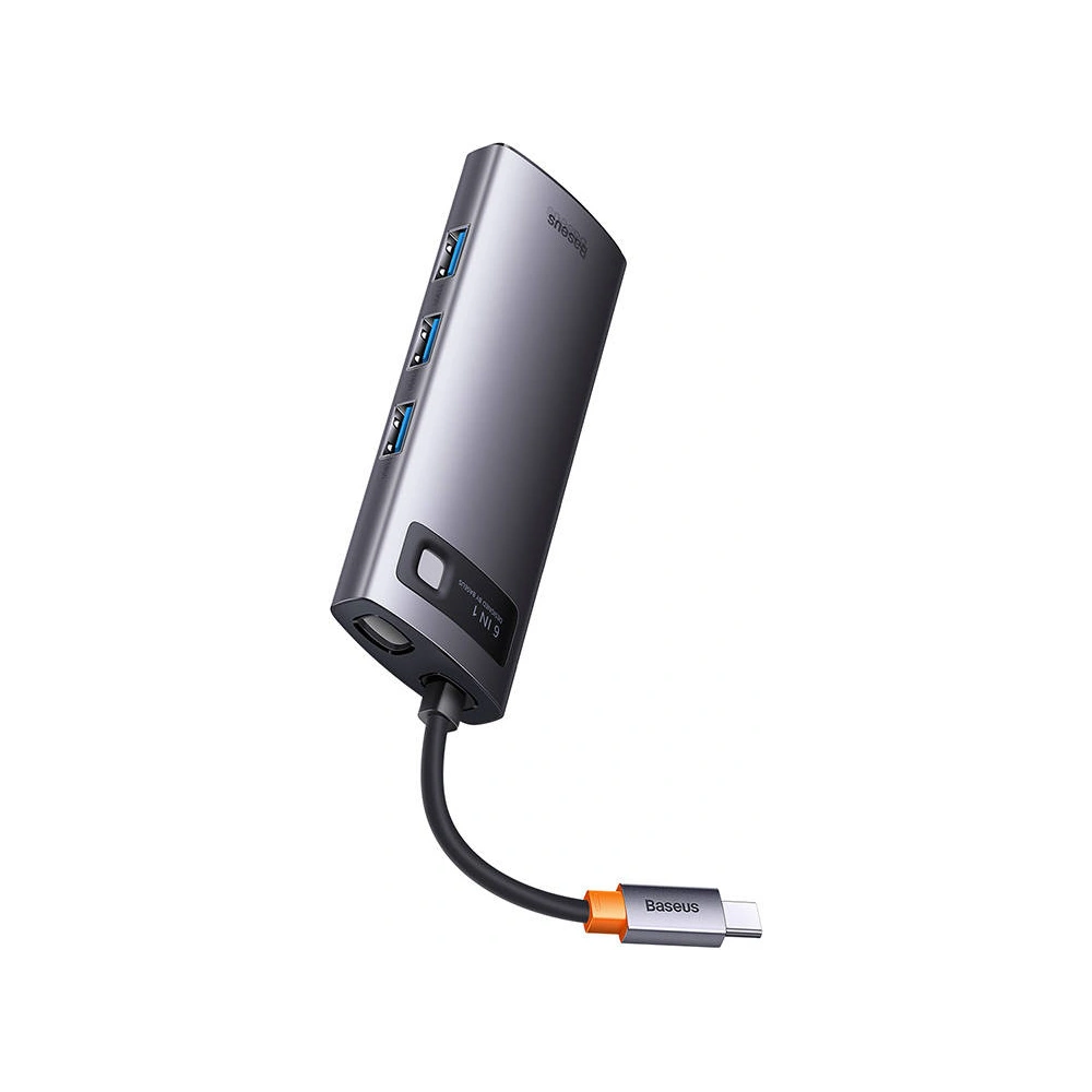 Hurtownia GSM - Hub 6w1 Baseus Metal Gleam Series USB-C - 3x USB 3.0 + USB-C PD + microSD/SD - BSU3493 - {ean13} - Hurt