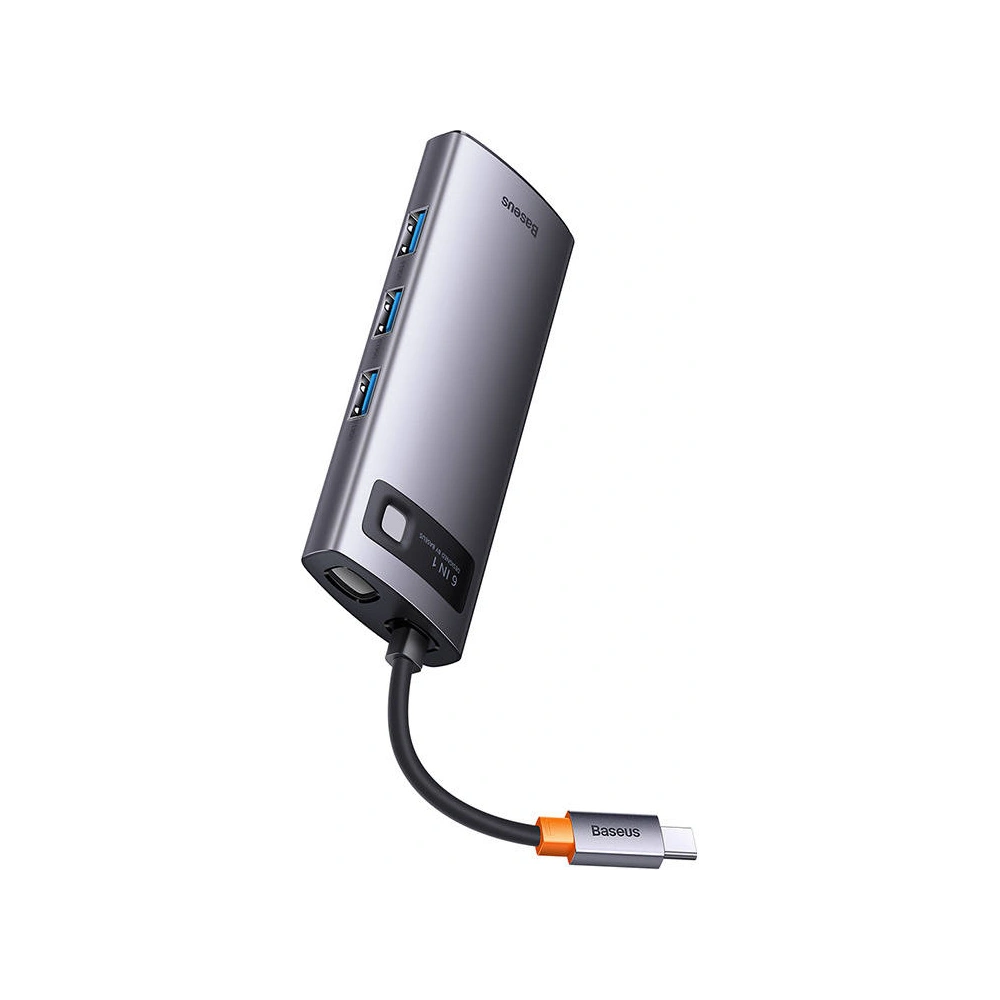 Hurtownia GSM - Hub 6v1 Baseus Metal Gleam Series USB-C - 3x USB 3.0 + 2x HDMI + USB-C PD - BSU3494 - {ean13} - Hurt