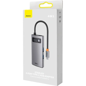 Hub 6w1 Baseus Metal Gleam Series USB-C - 4x USB 3.0