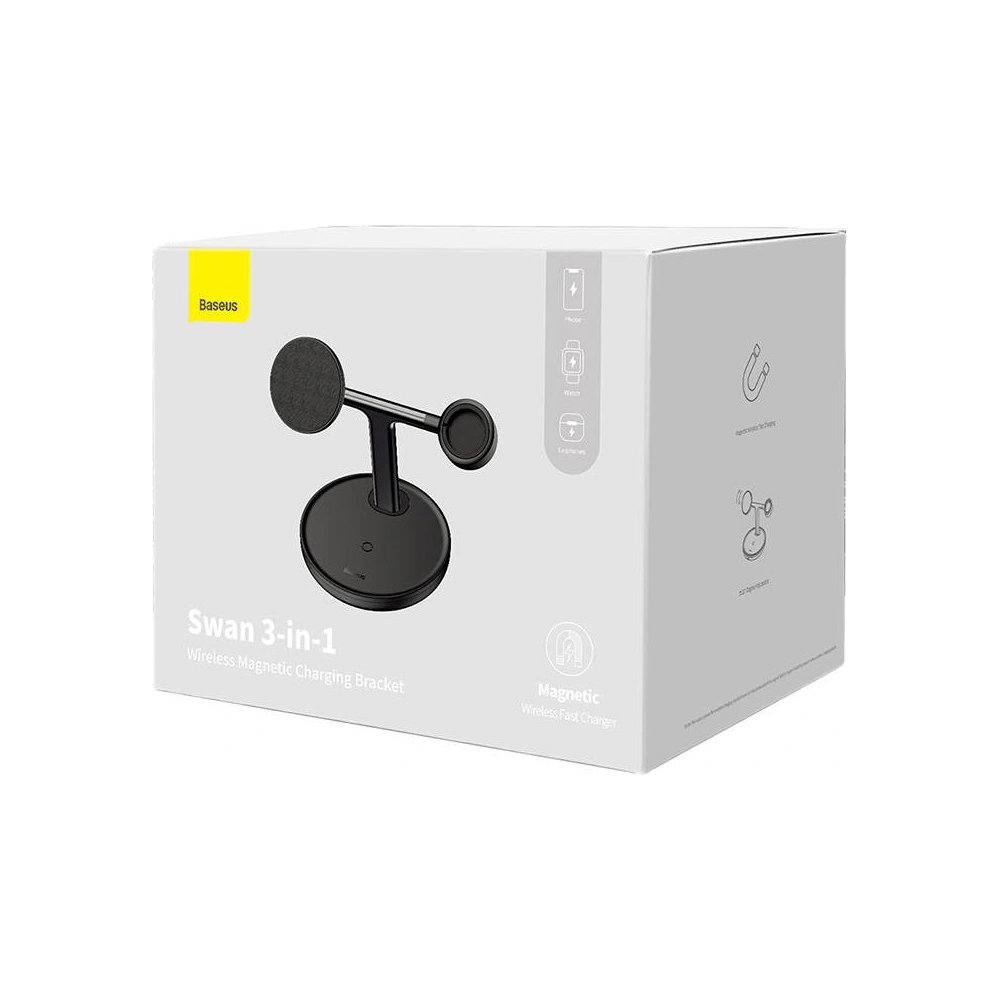 Hurtownia GSM - Indukční nabíječka Baseus 3w1 15W MagSafe (černá) - BSU3498BLK - {ean13} - Hurt