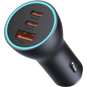 Hurtownia GSM - Auto nabíječka Baseus Golden Contactor Pro, 2x USB-C, 1x USB, 65W (šedá) - BSU3499GRY - {ean13} - Hurt