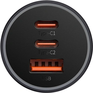 Hurtownia GSM - Ładowarka samochodowa Baseus Golden Contactor Pro, 2x USB-C, 1x USB, 65W (szara) - BSU3499GRY - {ean13} - Hurt