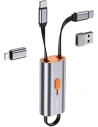 Adapter USAMS 4w1 2xUSB-C / USB-C na USB-A/ USB-C na Lightning 60W stalowy/steel SJ560USB01