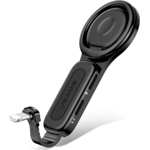 Hurtownia GSM - Adapter USAMS AU06 2w1 Lightning - 2 x lightning + ring holder czarny/black SJ274LN01 - USA005BLK - {ean13} - Hurt