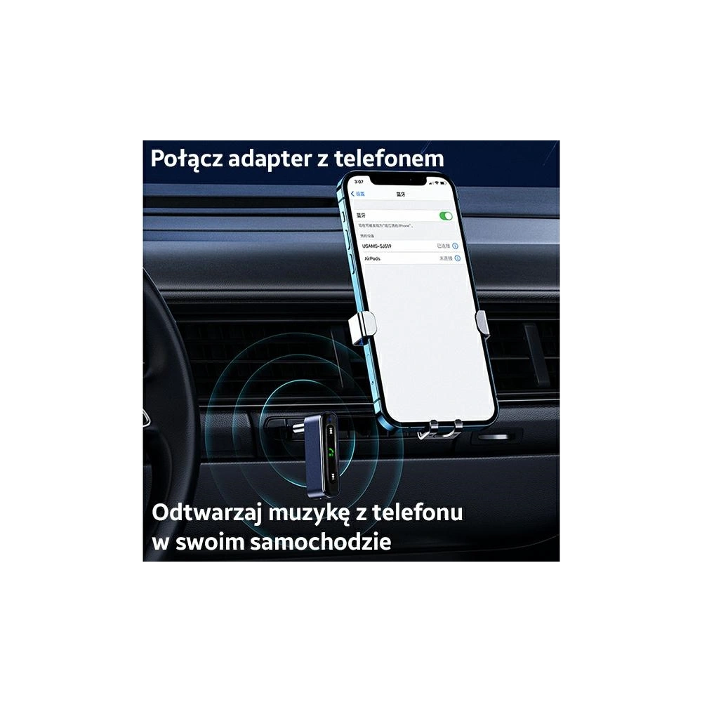 Hurtownia GSM - Adaptér USAMS audio Bluetooth 5.0 - jack 3.5mm šedý/grey SJ519JSQ01 - USA010GRY - {ean13} - Hurt