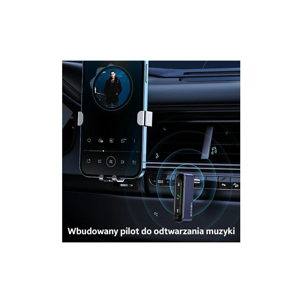 Hurtownia GSM - Adaptér USAMS audio Bluetooth 5.0 - jack 3.5mm šedý/grey SJ519JSQ01 - USA010GRY - {ean13} - Hurt