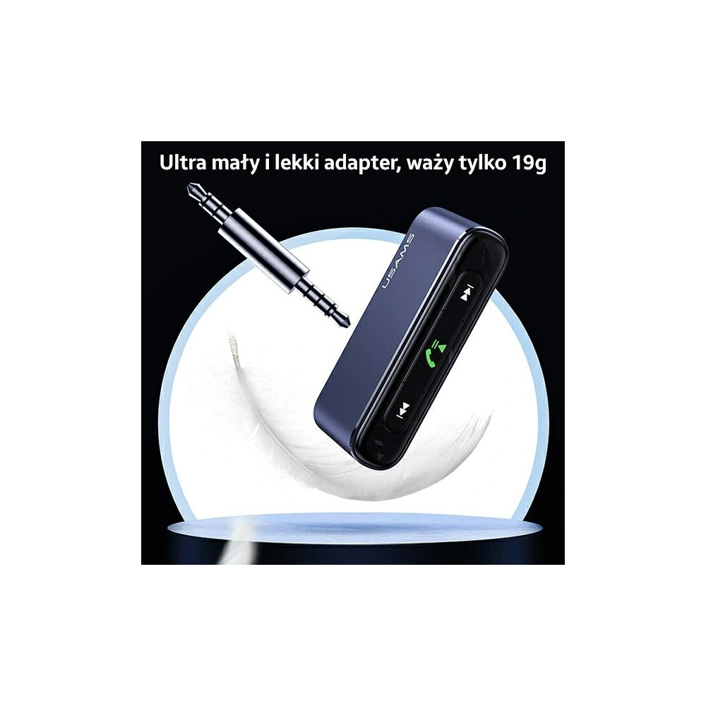 Hurtownia GSM - Adaptér USAMS audio Bluetooth 5.0 - jack 3.5mm šedý/grey SJ519JSQ01 - USA010GRY - {ean13} - Hurt
