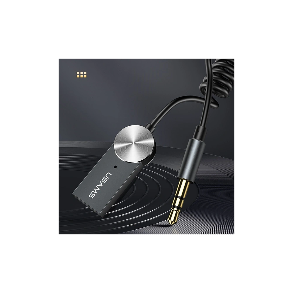 Adaptér USAMS audio Bluetooth 5.0 USB-AUX šedý/oxid SJ464JSQ01