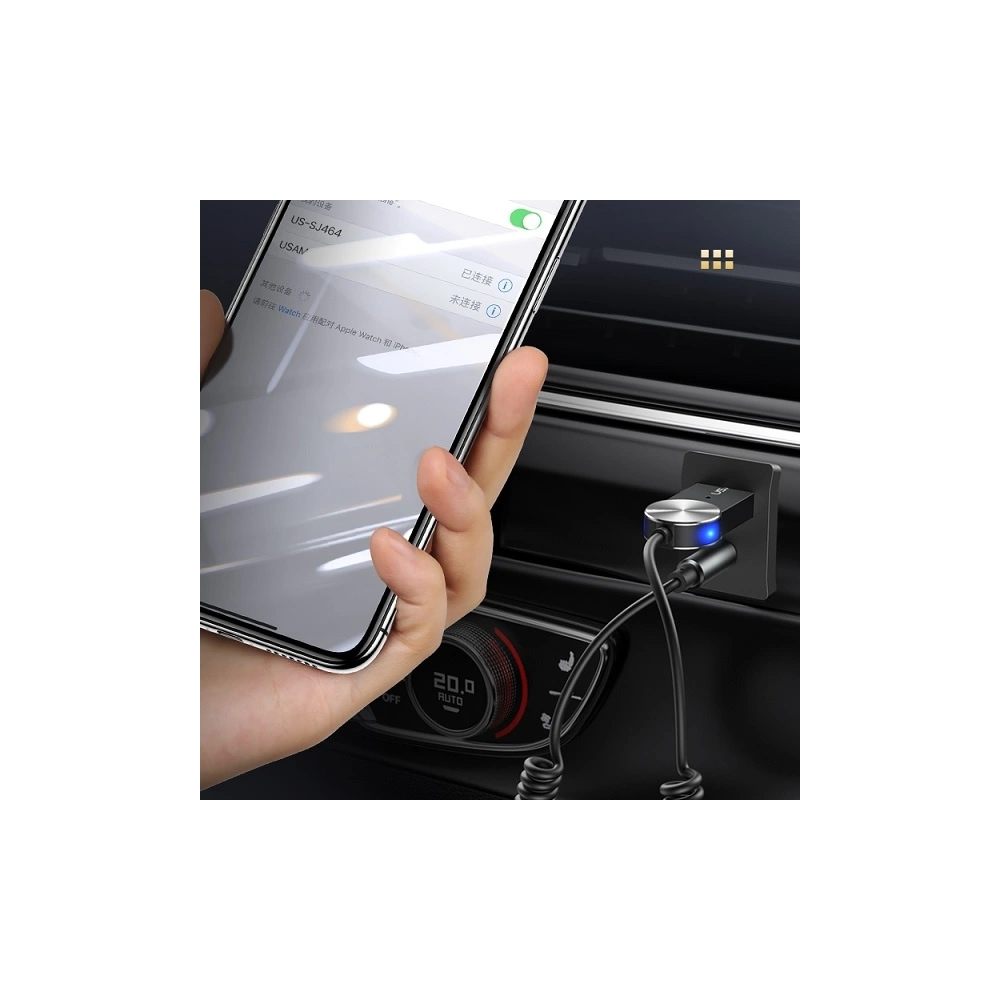 Hurtownia GSM - Adapter USAMS audio Bluetooth 5.0 USB-AUX szary/tarnish SJ464JSQ01 - USA013TAR - {ean13} - Hurt