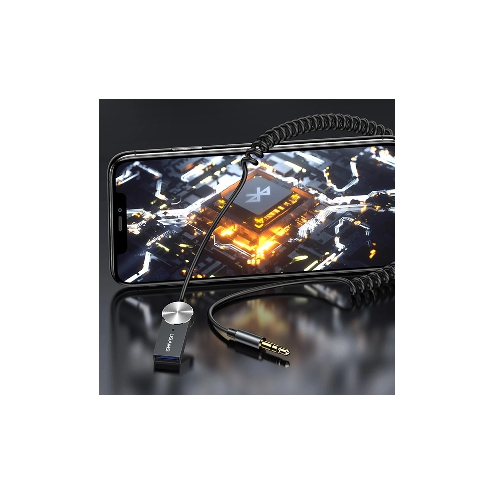 Hurtownia GSM - Adapter USAMS audio Bluetooth 5.0 USB-AUX szary/tarnish SJ464JSQ01 - USA013TAR - {ean13} - Hurt