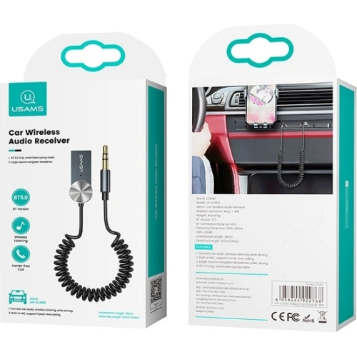 Adapter USAMS audio Bluetooth 5.0 USB-AUX szary/tarnish SJ464JSQ01