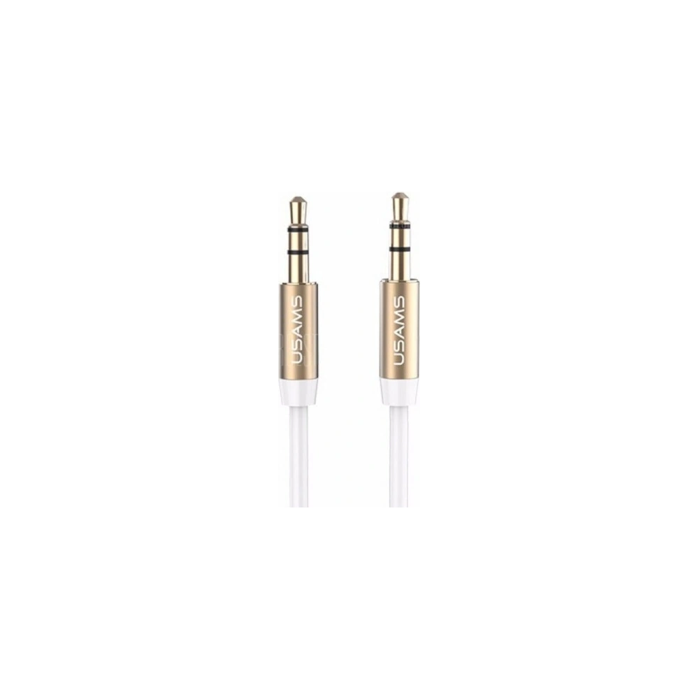 Wholesale USAMS Adapter audio jack 3,5m - 3,5m 1m white YP102 (YP-01) - USA015WHT - {ean13} - Hurt